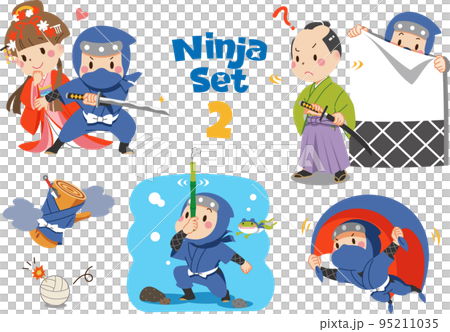 忍者插畫素材合集，矢量素材集 2 95211035