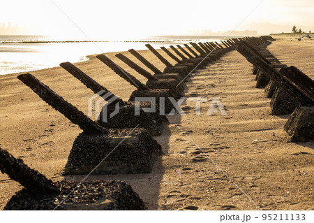 Antilanding spikes on the beach Kinmen of Taiwan 95211133