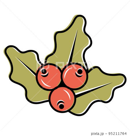 Colorful autumn leaves and berries. Isolated on white background. Simple cartoon flat style. vector illustration. Colorful autumn leaves and berries. Isolated on white background. Simple cartoon flat style. vector illustration. 95211764
