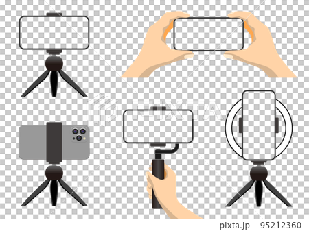 スマートフォンで動画撮影のイラストセット 95212360