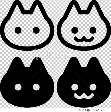 Simple cat face icon set 95212822
