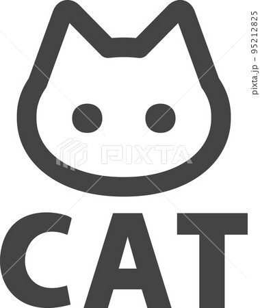 シンプルな猫の顔のアイコンとCATの文字 95212825