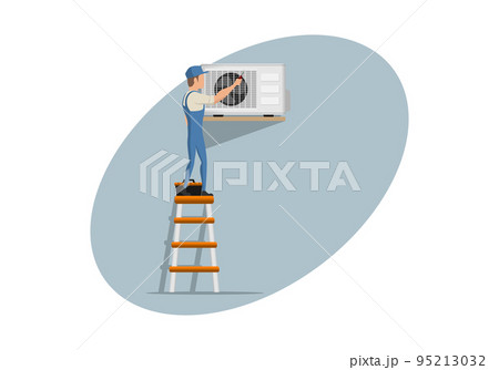 HVAC service character design illustration vector eps format , suitable for your design needs, logo, illustration, animation, etc. 95213032