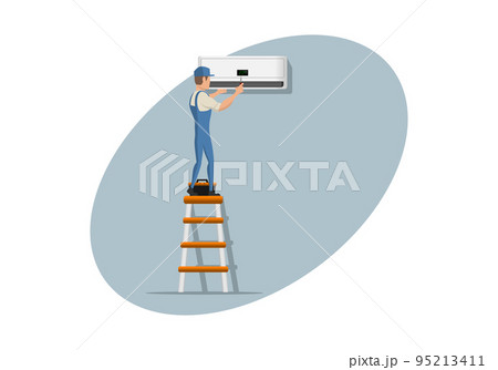 HVAC service character design illustration vector eps format , suitable for your design needs, logo, illustration, animation, etc. 95213411