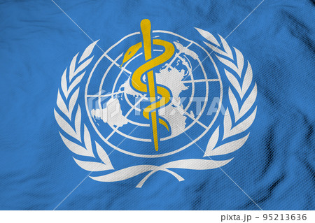 Flag of the World Health Organization in 3D rendering 95213636