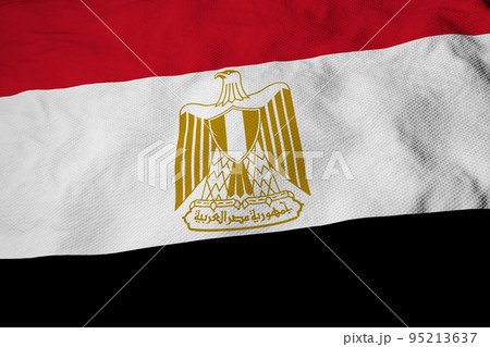 Waving Egyptian flag in 3D rendering 95213637