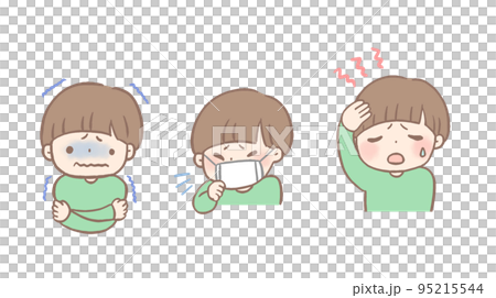 一個孩子感冒了的插圖集 95215544