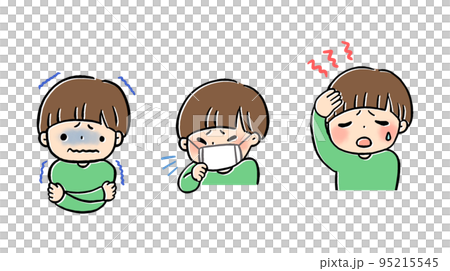 一個孩子感冒了的插圖集 95215545