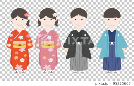 着物 七五三 正月 人物セット 95215605