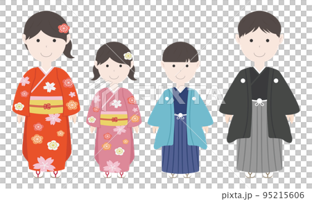 着物 七五三 正月 人物セット 95215606