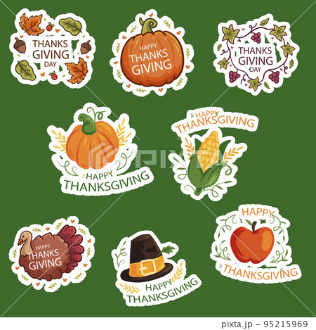 Festive Thanksgiving Sticker Set Festive Thanksgiving Sticker Set 95215969