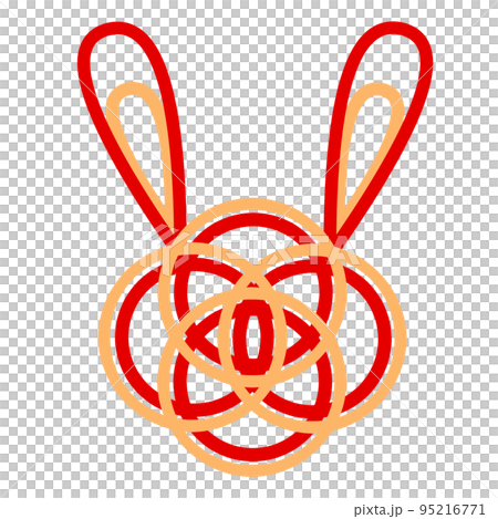 Illustration material Mizuhiki rabbit knot 95216771