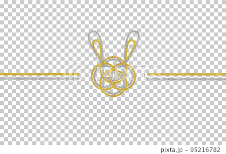 Illustration material Mizuhiki Rabbit knot Gold Silver 95216782