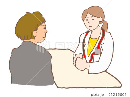 大人の発達障害 精神科の診察を受ける男性会社員のイラスト 大人の発達障害 精神科の診察を受ける男性会社員のイラスト 95216805