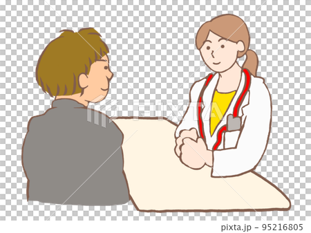 大人の発達障害 精神科の診察を受ける男性会社員のイラスト 大人の発達障害 精神科の診察を受ける男性会社員のイラスト 95216805