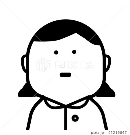 看護服のような襟付きの服を着た女の子のイラスト 看護服のような襟付きの服を着た女の子のイラスト 95216847