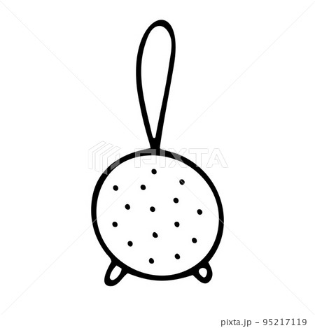 Doodle hand drawn sifting dish. Outline skimmer Doodle hand drawn sifting dish. Outline skimmer 95217119