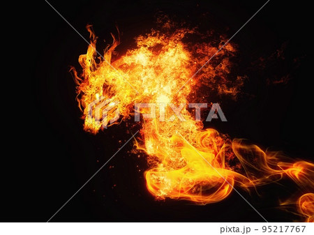 火の竜の3dイラストレーション 95217767