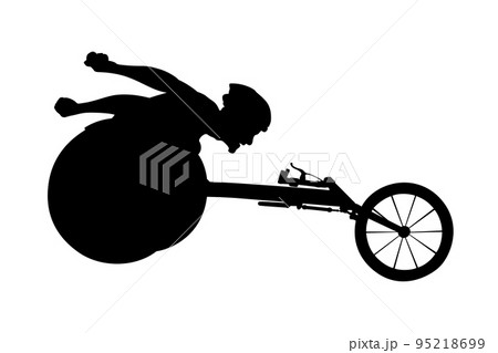 disabled athlete in racing wheelchair in track disabled athlete in racing wheelchair in track 95218699