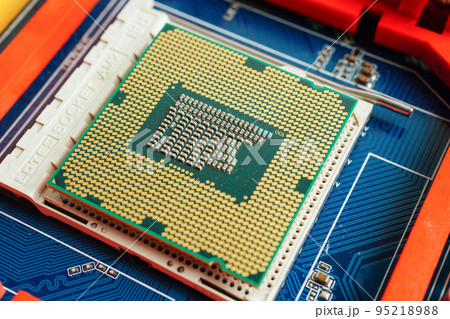 Central Processing Unit, CPU chip processor of computer mainboard, electronic technology. Central Processing Unit, CPU chip processor of computer mainboard, electronic technology. 95218988
