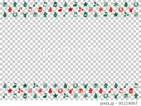 Christmas pattern frame illustration: red and green icons 95219007