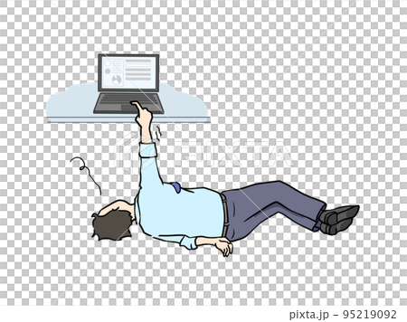 Illustration of an exhausted businessman on the limit 95219092