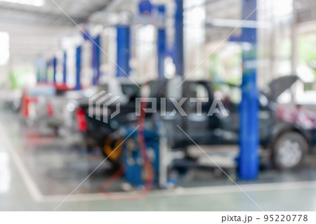 car service centre auto repair workshop blurred background 95220778