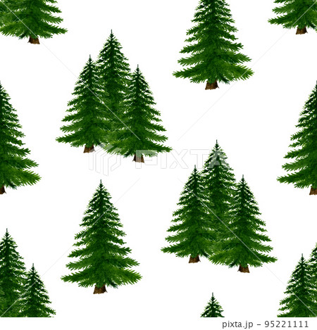 Seamless pattern with Christmas trees. Winter happy New Year wrapping paper background. Christmas tree ornament isolated on white. Seamless pattern with Christmas trees. Winter happy New Year wrapping paper background. Christmas tree ornament isolated on white. 95221111
