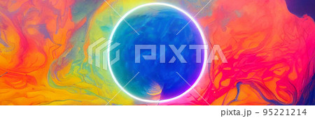 Colorful mixing of oil paints background. Banner Card for covers, business cards. 3D illustration Colorful mixing of oil paints background. Banner Card for covers, business cards. 3D illustration 95221214