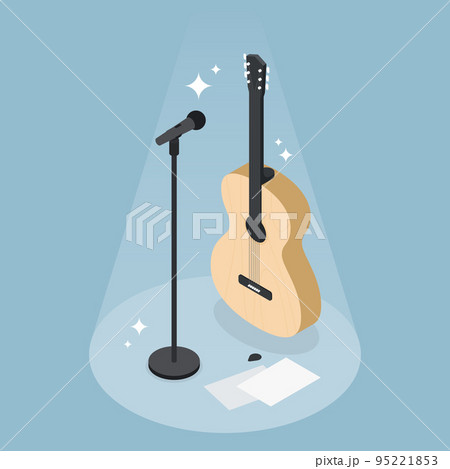 Guitar Performance Isometric Illustration 95221853