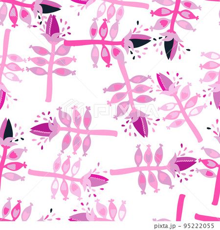 Venus flytrap flower seamless pattern. Contemporary botanical floral ornament. Strange plants endless wallpaper. 95222055