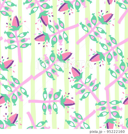 Venus flytrap flower seamless pattern. Contemporary botanical floral ornament. Strange plants endless wallpaper. Venus flytrap flower seamless pattern. Contemporary botanical floral ornament. Strange plants endless wallpaper. 95222160