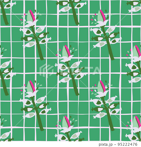 Venus flytrap flower seamless pattern. Contemporary botanical floral ornament. Strange plants endless wallpaper. Venus flytrap flower seamless pattern. Contemporary botanical floral ornament. Strange plants endless wallpaper. 95222476