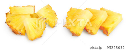 pineapple slice isolated on white background with full depth of field 95223032
