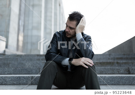 portrait of a man experiencing suicidal thoughts and feelings 95223648