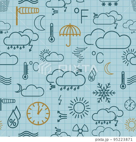 Seamless pattern of weather symbols 95223871