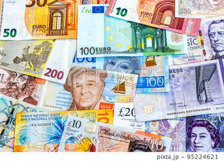 Money background from banknotes of various currencies Money background from banknotes of various currencies 95224621