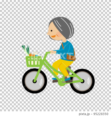 Senior shopping on a bicycle 95228350