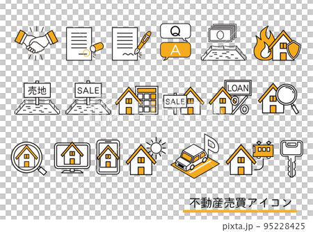 房地產買賣圖標插圖集 95228425