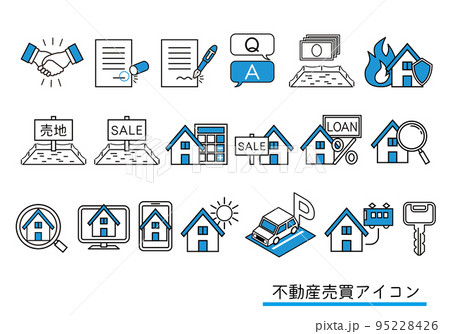 不動産売買のアイコンイラストセット 95228426