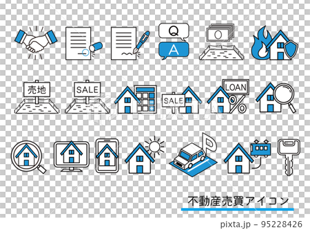 不動産売買のアイコンイラストセット 95228426