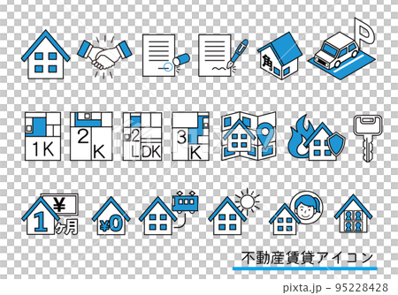 不動産賃貸のアイコンイラストセット 95228428