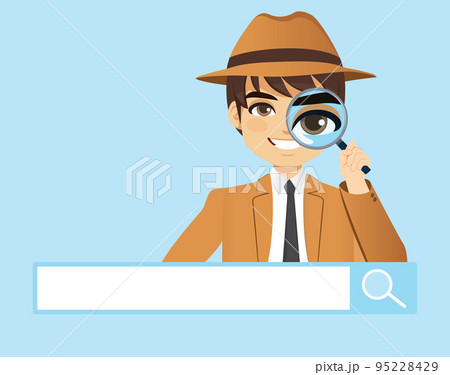 Male Detective Searching On Web Male Detective Searching On Web 95228429