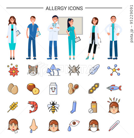 Allergy Icons, Medical Care for Sick Patients 95229091
