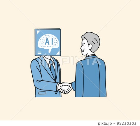 AIの導入をするビジネスマンのイメージイラスト 95230303