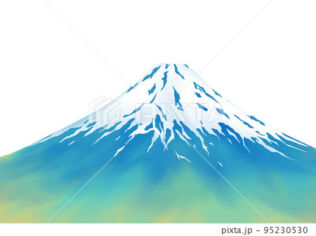 水彩画　鷹　龍　富士山　手書き 富士山の水彩手描き素材のイラスト素材 [95230530] - PIXTA