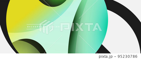 Creative geometric wallpaper. Minimal abstract background. Circle and wave composition vector illustration for wallpaper banner background or landing page 95230786