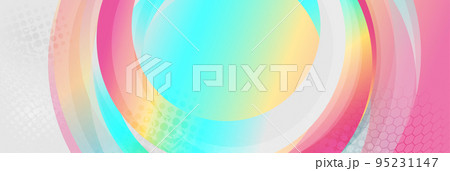 Holographic circles geometric abstract tech grunge background 95231147