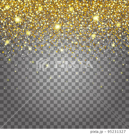 Effect of flying parts gold glitter luxury rich design background. Light gray background for effect. Stardust spark the explosion on a transparent background Effect of flying parts gold glitter luxury rich design background. Light gray background for effect. Stardust spark the explosion on a transparent background 95231327