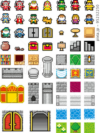 RPG風ドット絵　お城セット 95232250